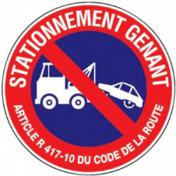 Disque plastique "Stationnement gênant" de marque Novap, référence: B2975100