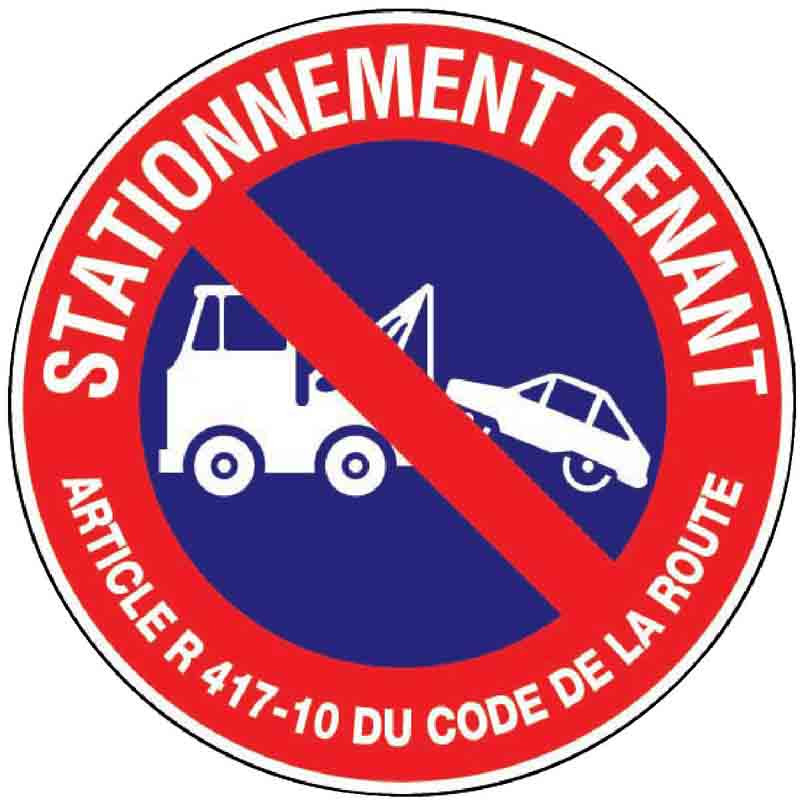 Disque plastique "Stationnement gênant"