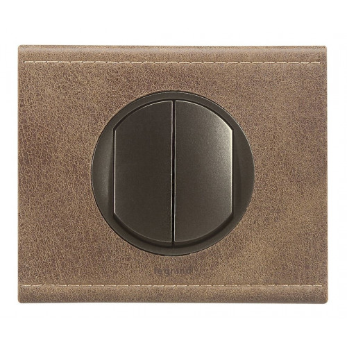 Celiane plaque 1 poste cuir texture - LEGRAND