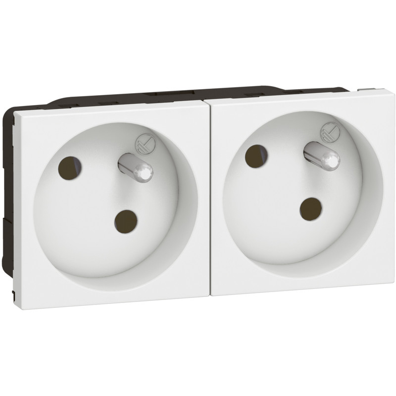 Mosaic prise précablée 2 x 2 pôles + terre mecanisme