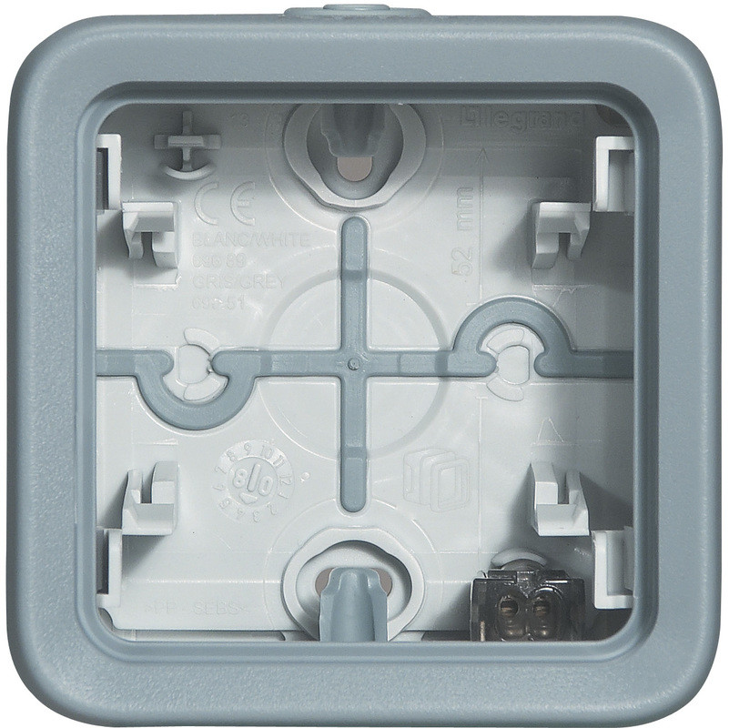 Plexo boîtier 2 postes horizontals composable gris legrand