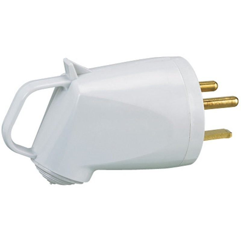 Fiche mâle plexo 2 pôles + terre 32A gris