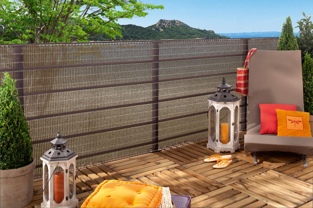 Brise vue déco 85% occultant, brun 1,5 x 5 m HAVANA