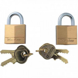 Lot de 2 cadenas avec clé MASTER LOCK laiton, l.40 mm