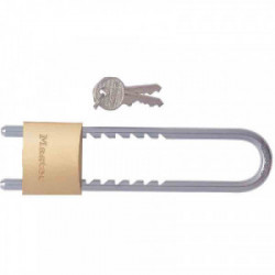 Cadenas laiton massif anse réglable acier cémenté 50 mm de marque MASTER LOCK, référence: B3654400