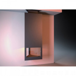 Cheminée centrale suspendue anthracite avec porte et foyer acier CH95F de marque FOCGRUP, référence: B3716700