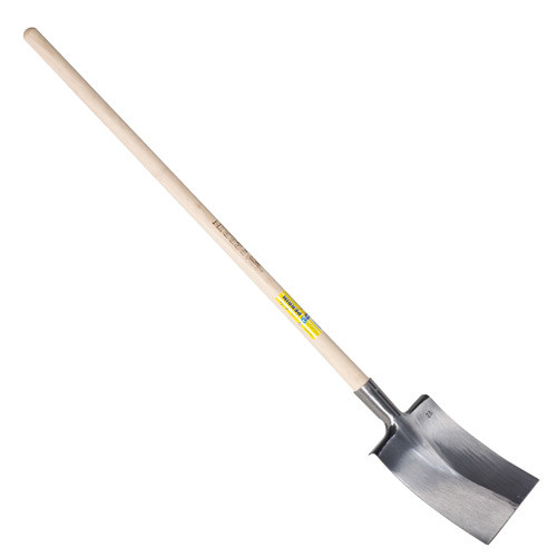 Bêche Bretagne polie 28 tranchant droit manche pomme