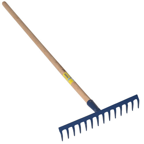 Râteau 14 dents courbes emmanché 1,5m soudé