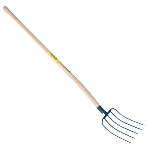 Fourche fumier à douille 5 dents 29 cm manche pomme