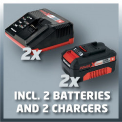 Tondeuse à gazon sans fil – GE-CM 43 Li M – Largeur de coupe 43 cm – 2 batteries 18 V 4,0 Ah - EINHELL