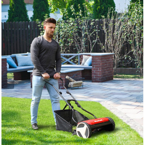 Tondeuse à main hélicoïdale – GE-HM 38 S-F – Largeur de coupe 38 cm – Bac 26 L - EINHELL 