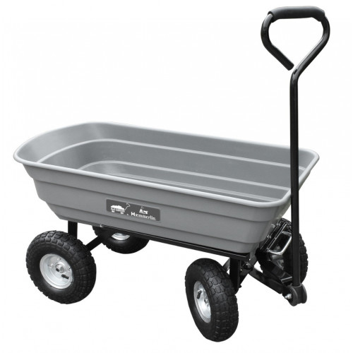 Chariot de jardin 4 roues - 75 litres capacité 135 kg