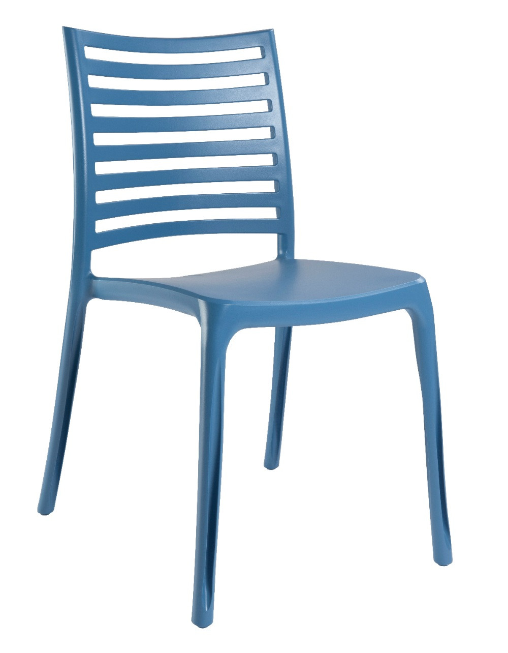 Grosfillex Lot de 4 chaises de jardin "Sunday" Denim