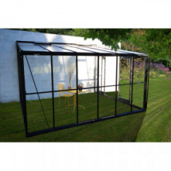 Serre d'hiver verre - 12 m2 grise adossable - CHALET & JARDIN