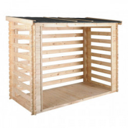 Abri bûches toit (bois + toile bitûmée) 3,5 stères - Jardipolys