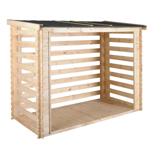Abri bûches toit (bois + toile bitûmée) 3,5 stères - Jardipolys