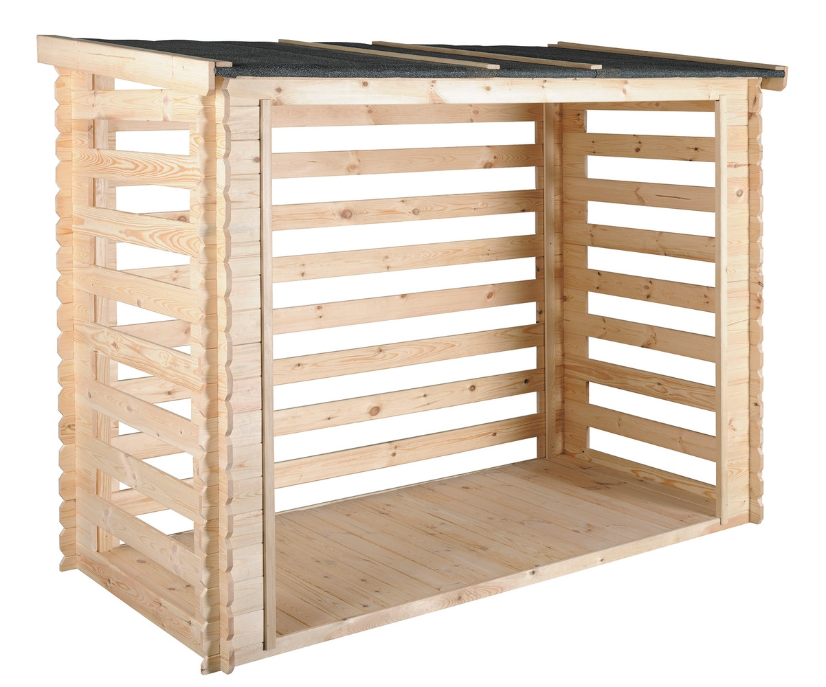 Abri bûches toit (bois+toile bitûmée) 3,5 stères