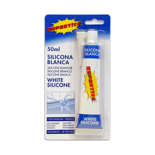 Supertite Mastic silicone blanc en tube pour sanitaire 50 ml