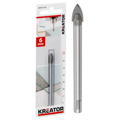 Mèche à verre et faïence Ø 6mm de marque Kreator, référence: B4026900