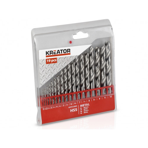 Coffret de 19 forets à métaux HSS - Kreator