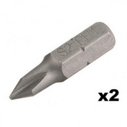 Embout de vissage Cruciforme n°1 (25mm) - 2 pièces de marque Kreator, référence: B4034200