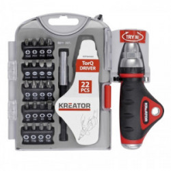 Porte-embouts en coffret avec 20 embouts de vissage (25mm) de marque Kreator, référence: B4036700