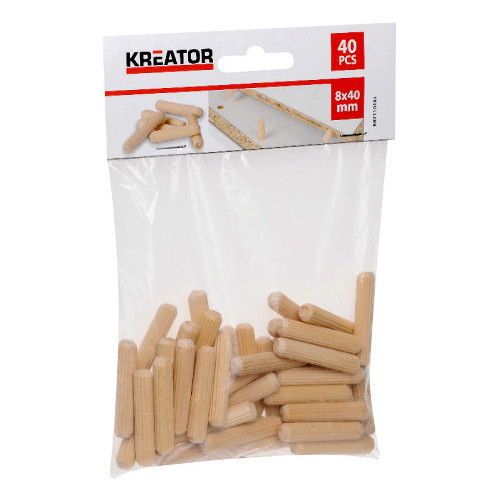 Lot de 50 tourillons bois Ø 6x30mm - Kreator