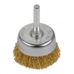 Brosse métallique rotative laiton soucoupe Ø 50 mm de marque Kreator, référence: B4041500