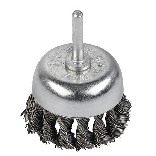 Brosse métallique rotative soucoupe Ø 65 mm fils torsadés en acier - Kreator