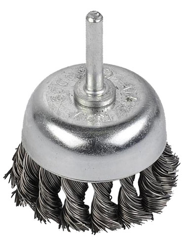 Brosse métallique rotative soucoupe Ø 65 mm fils torsadés en acier