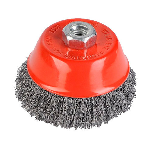 Brosse métallique rotative soucoupe Ø 100 mm pour meuleuse - Kreator