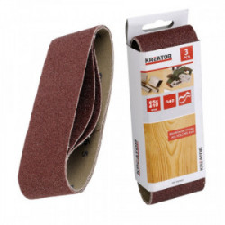 Lot de 3 bandes de ponçage - grain 80 - 65 x 410 mm de marque Kreator, référence: B4050200