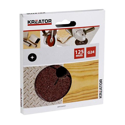 Lot de  5 disques abrasifs pour meuleuse - grain 24 - Ø 125 mm - Kreator