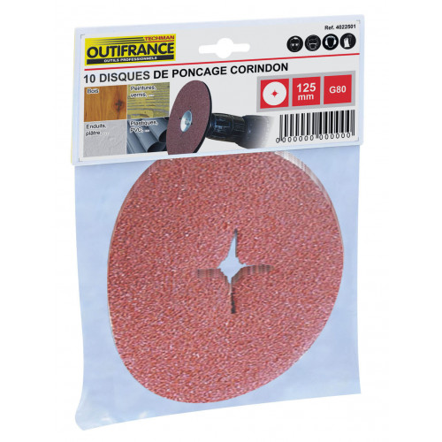 Disque de poncage corindon pour perceuse Ø 127 mm gr80 - OUTIFRANCE