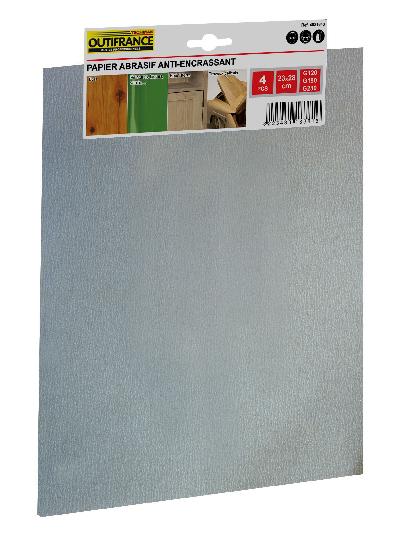 Outifrance Papier anti encrassant 23x28 cm gr.180 Lot de 4 feuilles - vue 2