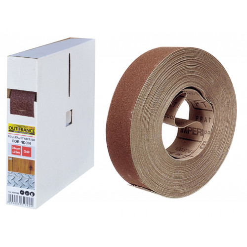Rouleau d'atelier corindon 38mm x 25m gr.150 - OUTIFRANCE 