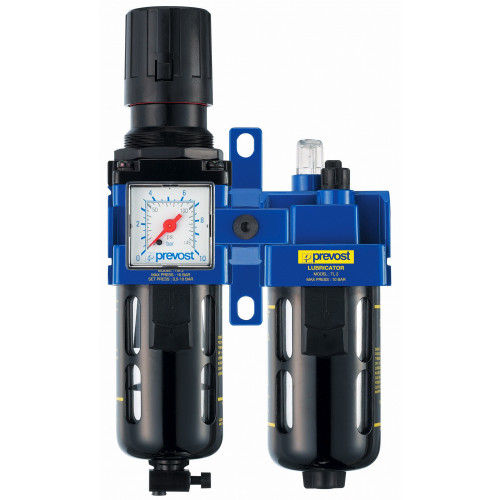 Filtre régulateur et lubrificateur double bloc 1250 L/min - PREVOST