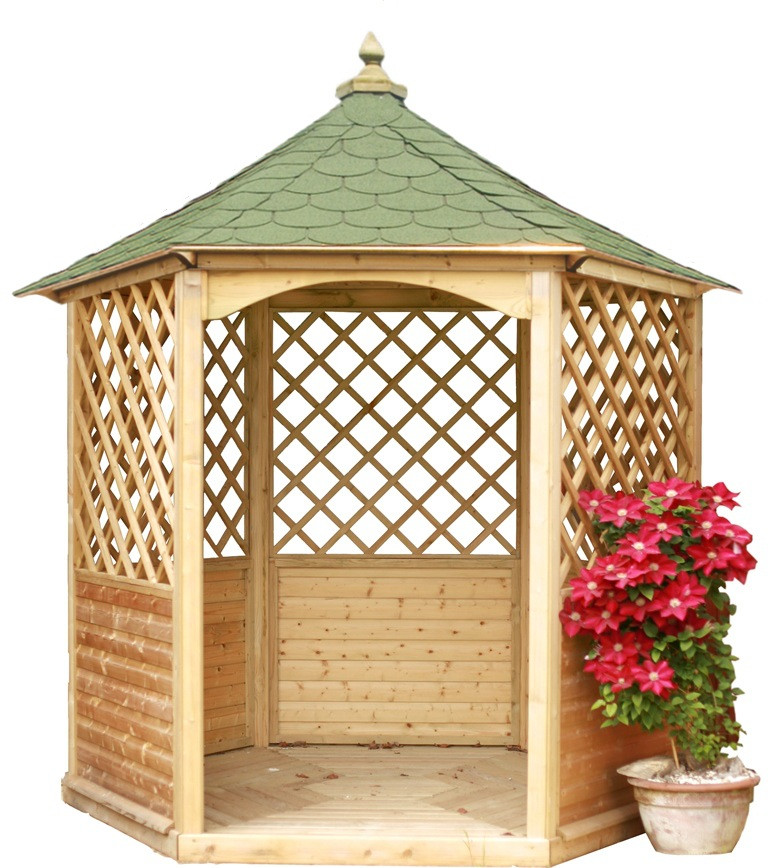 Pavillon de jardin hexagonal toiture en bardeau - 4,74 m²