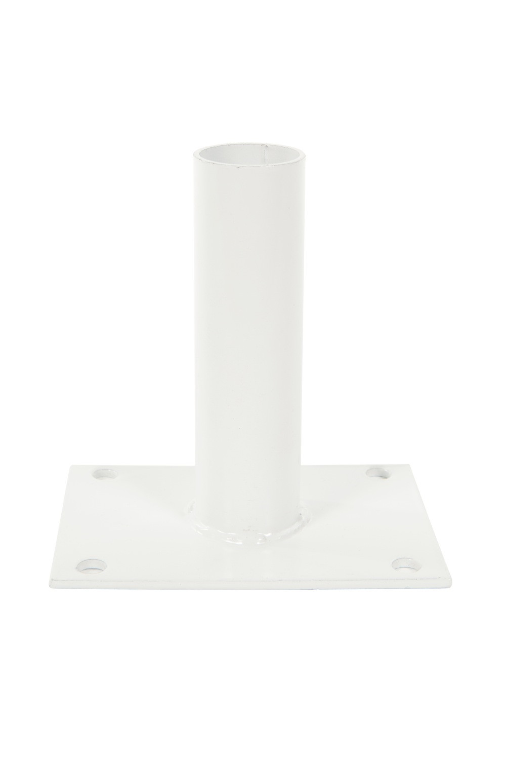 Platine poteau rond BLANC