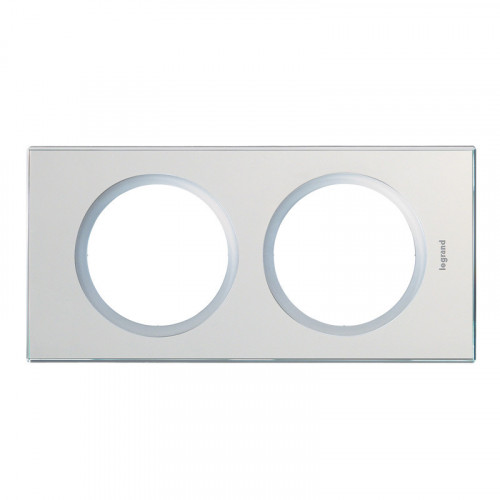 Celiane plaque 2 postes verre miroir - LEGRAND