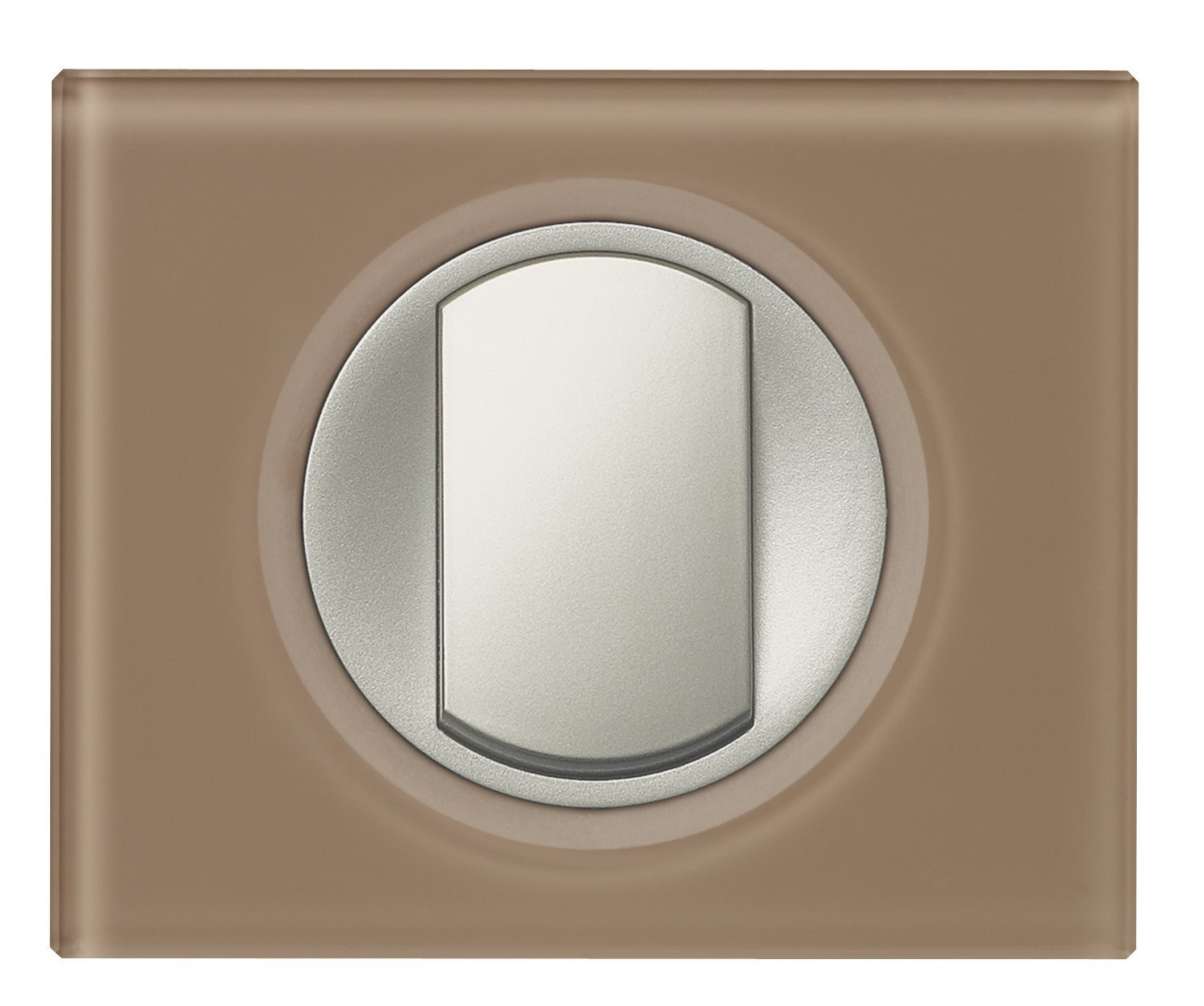 Celiane plaque 1 poste cuir moka