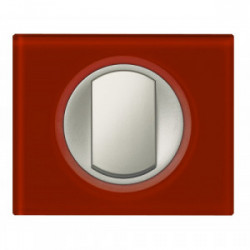Celiane plaque 1 poste verre carmin - LEGRAND