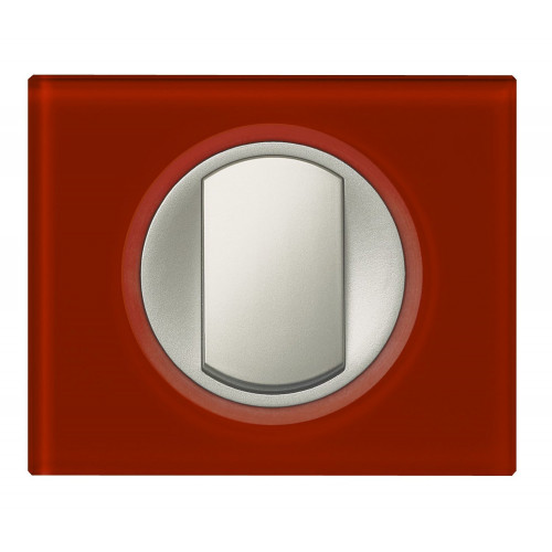 Celiane plaque 1 poste verre carmin - LEGRAND