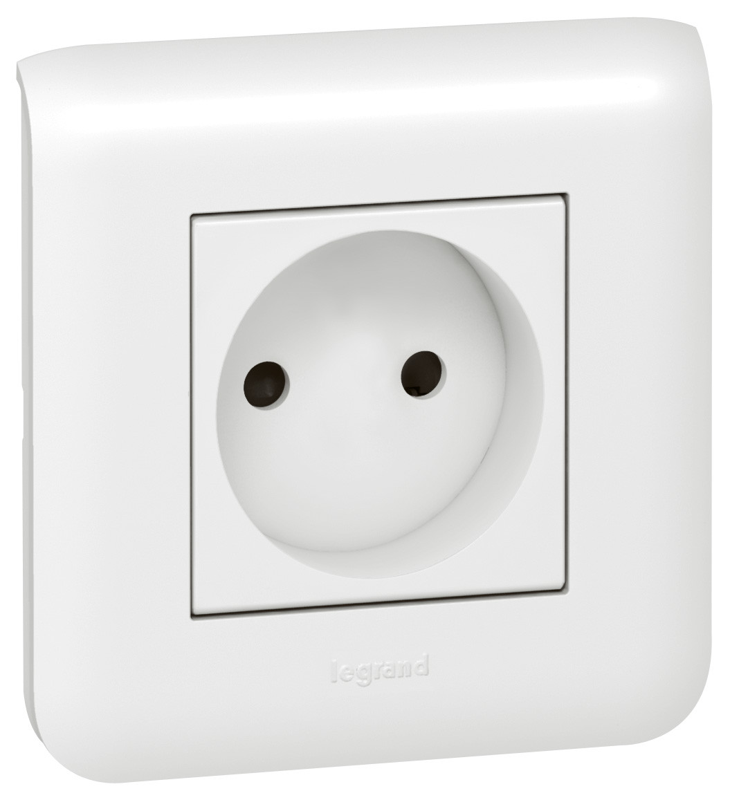 Mosaic prise 2 pôles blanche FP