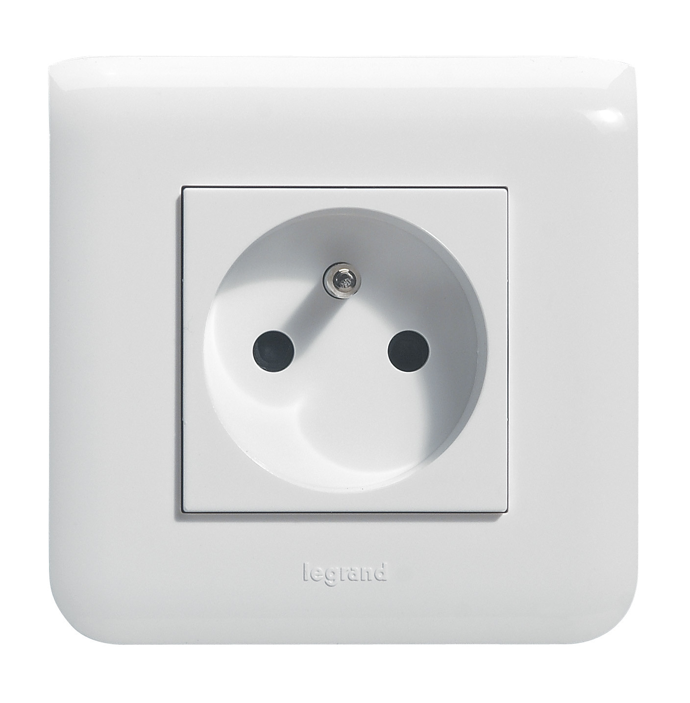 Mosaic prise de courant 2 pôles + terre auto blanc FP