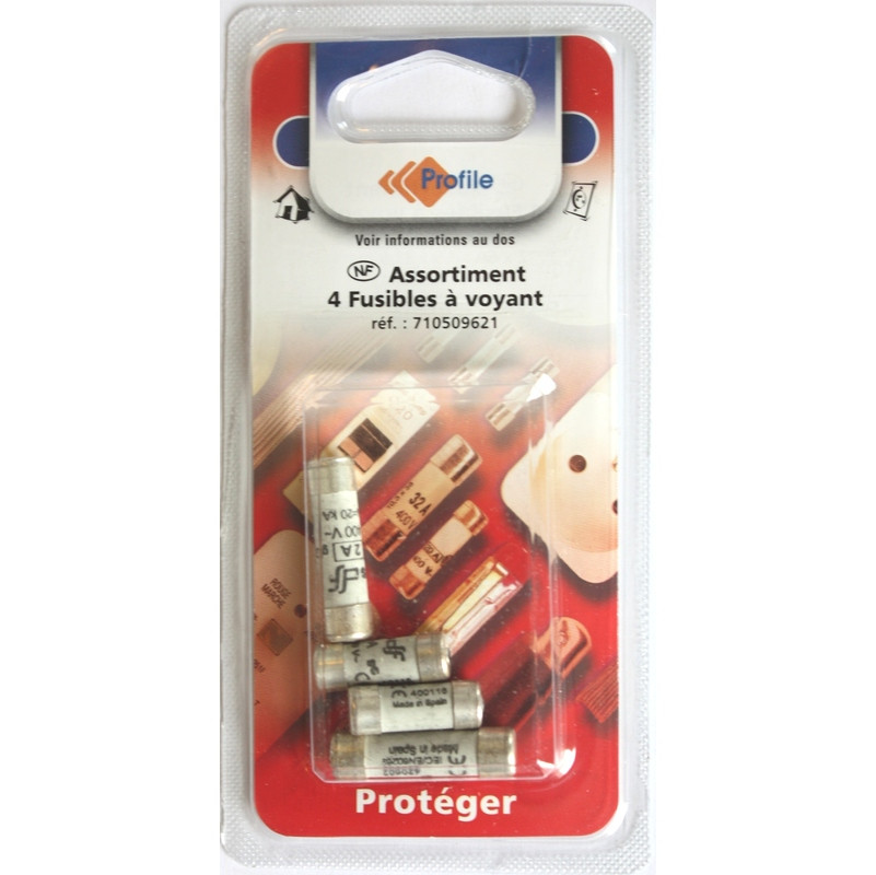 Assortiment 4 fusibles à voyant