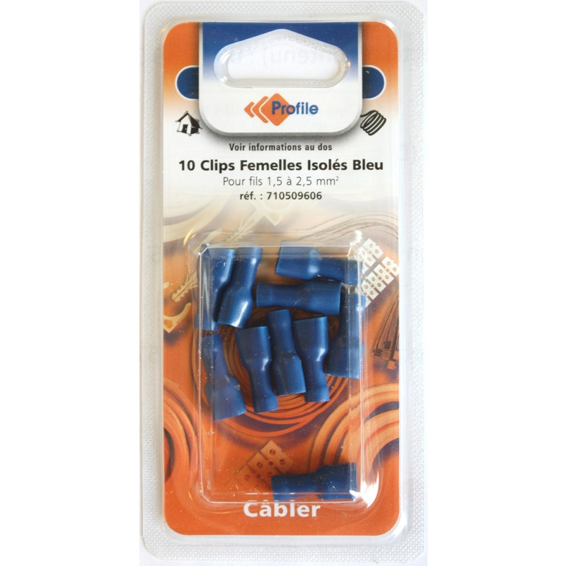 10 cosses clips isolées femelles bleues