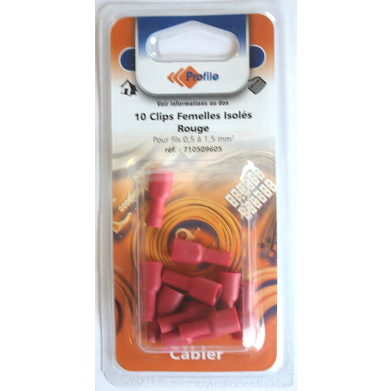 10 cosses clips isolées femelles rouges