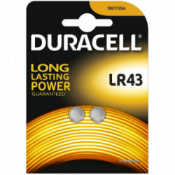 Blister 2 piles Electronics LR43 de marque DURACELL, référence: B4311900