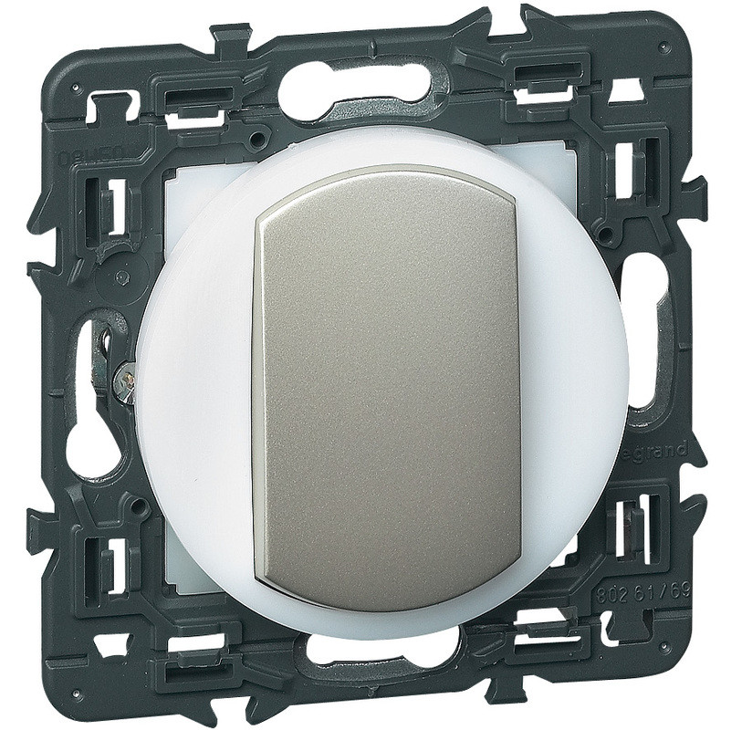 Celiane interrupteur couronne lumineuse titane